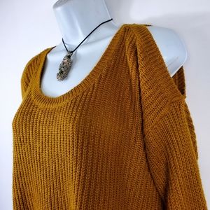 Cold Shoulder Knit Sweater Top by Love Change